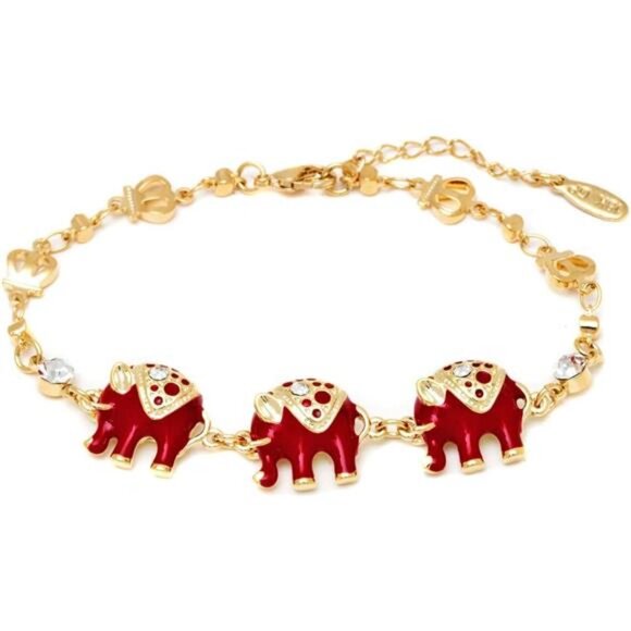 Dainty Triple Elephant Bracelet - Picture 1 of 4